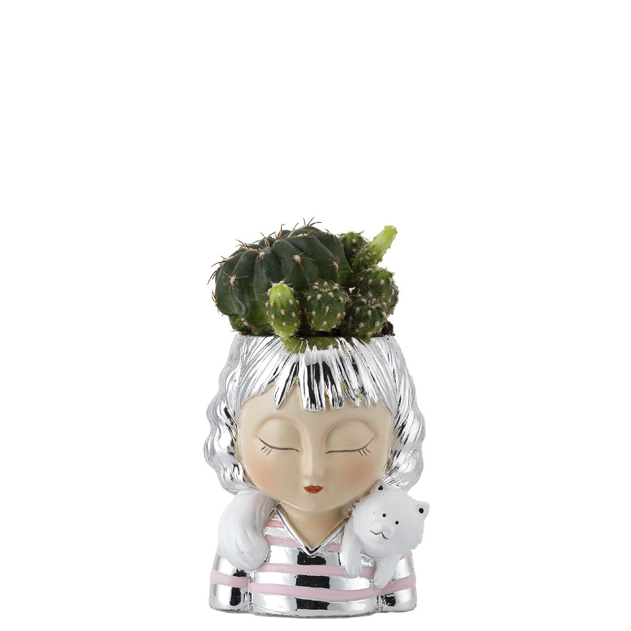 VISO DI DONNA CON GATTINO PORTAVASO H. 7,5